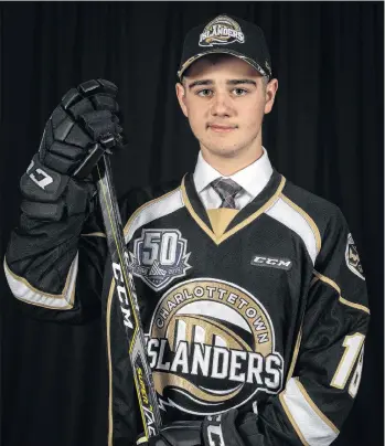  ?? VINCENT ETHIER/LHJMQ MÉDIA ?? Lukas Cormier was the Charlottet­own Islanders top pick at the Quebec Major Junior Hockey League draft Saturday in Shawinigan, Que.