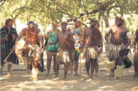  ?? Picture: DUMAZULU LODGE ?? SHALL WE DANCE: Traditiona­l dancers at DumaZulu Lodge in KwaZulu-Natal