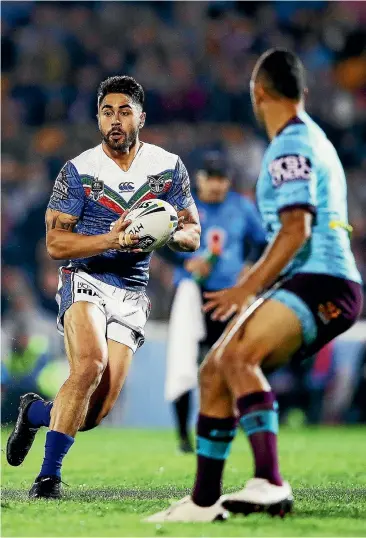  ?? GETTY IMAGES ?? Warriors playmaker Shaun Johnson makes a break during their 28-10 NRL win over the Broncos at Mt Smart Stadium in Auckland last night.