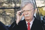 ?? Jacquelyn Martin Associated Press ?? PRESIDENT TRUMP’S lawyers may try to invoke executive privilege to block potentiall­y damaging public testimony from witnesses like John Bolton.