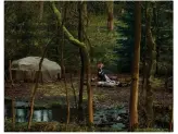  ??  ?? Pictured left-right: Broughton Hall sitting room; guest bathroom; forest and landscape. Pictured below:
Broughton Hall Guest bedroom