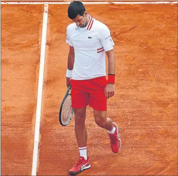  ?? FOTO: GETTY ?? Novak Djokovic, cabizbajo. Aseguró haber disputado uno de los peores partidos en bastante tiempo