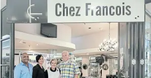  ?? Picture: SUPPLIED ?? IT'S TIME: After almost 50 years in the business, the couple on the right, Chez Francois owners Linda and Francois de Jongh, are retiring. They are passing the baton to Alfredo Naidoo and Candice Wittstock, left.
