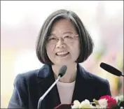  ?? Chiang Ying-ying Associated Press ?? TAIWANESE President Tsai Ing-wen, shown in May, arrived Thursday in New York for a two-day stop. She is also scheduled to pass through Denver this month.