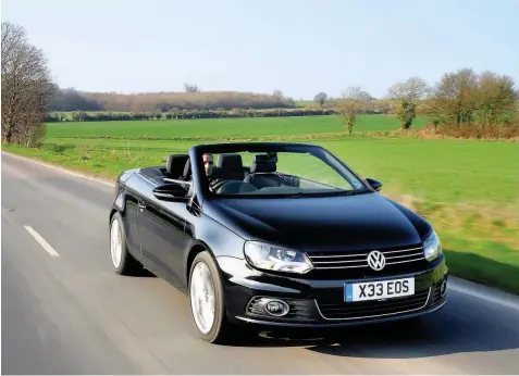  ??  ?? The Volkswagen Eos is the best looking CC on the market with the roof up and even better with it stowed away in the boot