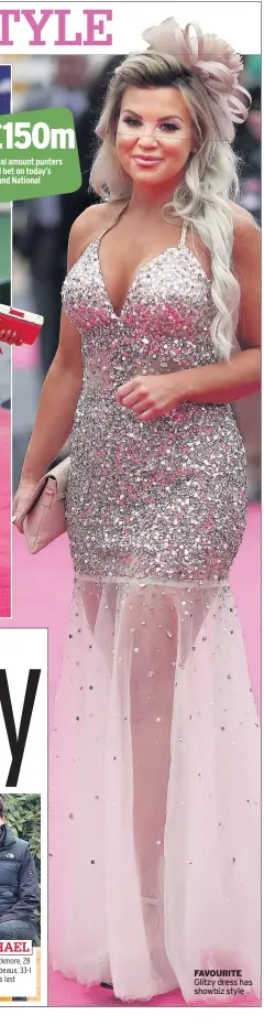  ??  ?? FAVOURITE Glitzy dress has showbiz style