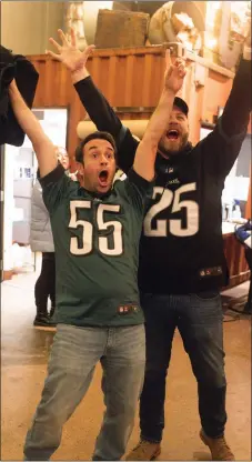  ?? COURTESY PHOTO ?? Eagles fan celebrate at The Creamery on Saturday night in Kennett Square.