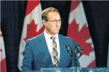  ?? ERIC WYNNE/SALTWIRE NETWORK ?? Peter MacKay announces in May 2015 that he is leaving politics. On Jan. 15, he announced on Twitter that he will run for the leadership of the Conservati­ve Party of Canada.
