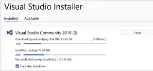  ??  ?? Figure 2: Monitoring the progress of Visual Studio installer