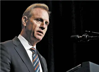  ?? MARTIN H. SIMON/ABACA PRESS ?? Acting Secretary of Defense Patrick Shanahan took over the role in January.