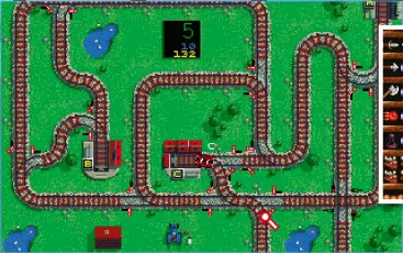  ??  ?? » [Amiga] The time-management puzzle game Locomotion was developed by Prestige and has players altering railway tracks to ensure trains have a smooth passage.