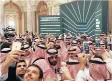  ??  ?? SAUDI Arabia’s Crown Prince Mohammed bin Salman poses for a selfie during the Future Investment Conference in Riyadh, Saudi Arabia, on October 23.