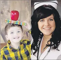  ?? SUBMITTED PHOTO ?? Belfast alumnus Maddy Fortune is shown in her nursing graduation photo while her son, Abel, has some fun in his kindergart­en photo.