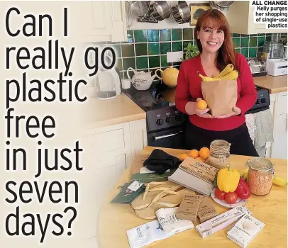  ?? Plastics ?? ALL CHANGE Kelly purges her shopping of single-use