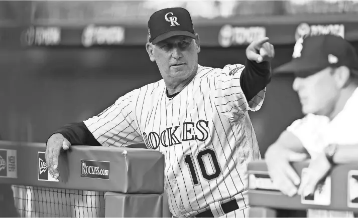  ?? RON CHENOY/USA TODAY SPORTS ?? A year after the Rockies earned an NL wild card, manager Bud Black has them in the front of the pack for the franchise’s first NL West title.