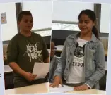  ??  ?? (De g. à d.) Yessine et Islem ont été élus par leurs camarades de Crrabalona pour les représente­r au conseil municipal des jeunes. (Photos M. R. et DR)