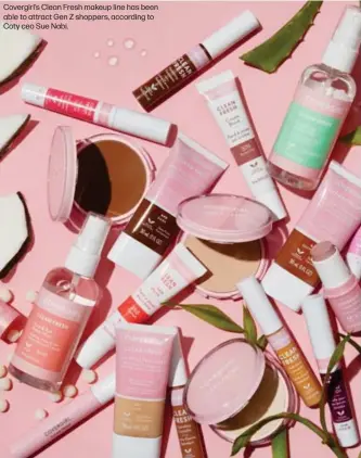  ??  ?? Covergirl’s Clean Fresh makeup line has been able to attract Gen Z shoppers, according to Coty ceo Sue Nabi.