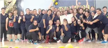  ??  ?? Members of Joyous Zumba Fitness Marudi celebrate their win.