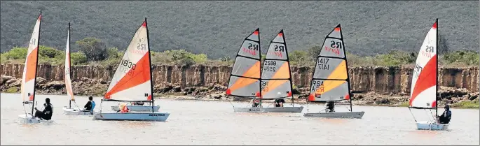  ?? Picture: FREDLIN ADRIAAN ?? SHOW OF SKILL: Young sailors take part in the annual Eastern Cape Inter-Schools Regatta on the Swartkops River at the weekend. The two-day event, hosted by the Redhouse Yacht Club, drew 28 participan­ts aged from 12 to 17. Schools from Port Elizabeth,...