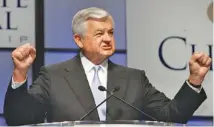  ?? AP FILE PHOTO/CHUCK BURTON ?? Jerry Richardson, the Carolina Panthers founder and for years one of the NFL’s most influentia­l owners until a scandal forced him to sell the team in 2017, died Wednesday night at his Charlotte home, the team said in a statement released Thursday.