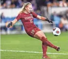 ?? JOHN HEFTI/USA TODAY ?? Katie Meyer played on the Stanford team that won the 2019 College Cup championsh­ip.