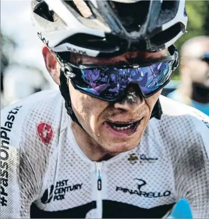  ?? JEFF PACHOUD / AFP ?? La dureza del día, reflejada en el rostro de Chris Froome a la llegada a Roubaix