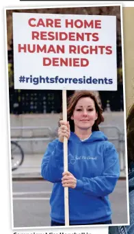  ??  ?? Campaign: Miss Henshall in Parliament Square last week