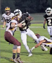  ?? Tyler Williams / Standard Journal ?? Rockmart’s ZJ Whatley finds running room against the Dade County defense on Friday night, Sept. 22, during the Jackets’ homecoming game.