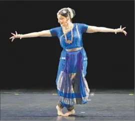  ?? Lawrence K. Ho
Los Angeles Times ?? MALAVIKA SARUKKAI displays a South Indian dance language at Broad Stage.