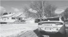  ?? DAN JANISSE ?? A Windsor police cruiser was parked in front of home in the 2000 block of Union Street Saturday while officers were investigat­ing a shooting incident.