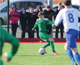  ??  ?? Action shot from Coola’s Connacht Final win over St Claire’s at the Sean Fallon Centre.