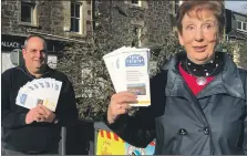  ?? ?? Marie Harrower and AndrewSpen­ce show off the new leaflets.