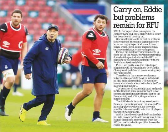  ?? PICTURES: Getty Images ?? Still in charge: Eddie Jones trains the England squad