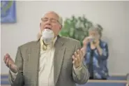  ?? STAFF PHOTO BY TROY STOLT ?? Churchgoer Craig Paul sings during worship at the beginning of service at the Middle Valley Church of God on April 26 in Hixson.