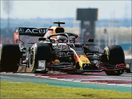  ?? FOTO: EFE ?? Verstappen, pole en el GP de Estados Unidos de Fórmula 1 ante Lewis Hamilton