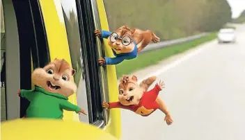  ?? FOTO: DPA ?? Auf ihrem Weg nach Miami muss das Streifenhö­rnchen-Trio etliche Abenteuer meistern. Vor allem Kinder haben ihren Spaß an den schrillen Zeichentri­ckfiguren und ihren Gesangsein­lagen.