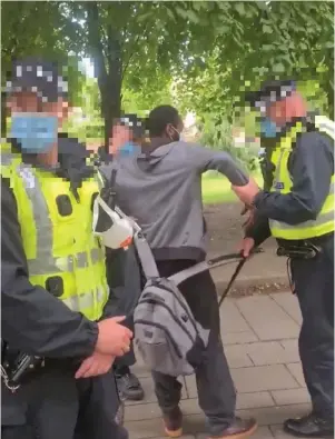  ??  ?? Video footage shows the man being moved by officers; below, lawyer Aamer Anwar, who has promised to take up the case