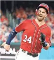  ?? AMBER SEARLS/USA TODAY SPORTS ?? Nationals right fielder Bryce Harper will be playing in his home stadium.