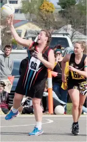  ??  ?? Warragul’s Ellen Croft juggles the ball in B grade against Morwell on Sunday.