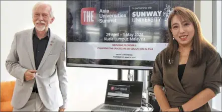  ?? — Muhamad Shahril ROSLI/THE Star ?? Bridging frontiers: Prof Poppema (left) and Prof chai announcing that the summit will be held at Sunway university.