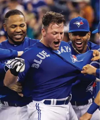  ?? AARON VINCENT ELKAIM/THE CANADIAN PRESS ?? Josh Donaldson has provided many heroics this season, including a walk-off blast on April 18 against Atlanta.