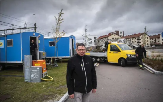  ?? Bild: Roger Larsson ?? Anders Ankarsten, skyddsombu­d på Arriva, tycker att bodarna är fullt brukliga när det rör sig om en så pass kort tid.