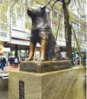  ??  ?? The frequently-visited Hachiko monument at Shibuya station in Tokyo