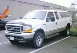  ??  ?? Older-model pickups such as this Ford F-250 are a top pick for vehicle thieves, according to the Insurance Bureau of Canada.