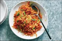  ?? ?? The lemony carrots taste lovely just as the recipe is written, perfumed with toasted cumin and coriander, a hint of garlic and a touch of cayenne. But the recipe is versatile. If you want to splash out, try adding a pinch of cinnamon.