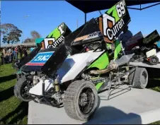  ??  ?? Below: The Hawke’s Bay Radio Control Car Club had a set-up racing most of the day — these things can fly!