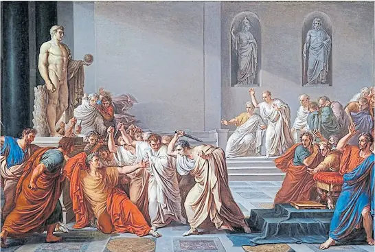  ??  ?? La muerte de Julio César, de Vicenzo Camuccini, uno de los cuadros que animó Spencer Blanchard