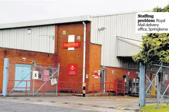  ??  ?? Staffing problem Royal Mail delivery office, Springkers­e