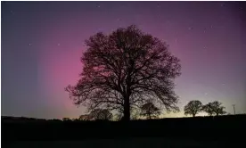  ?? Photograph: UK Met Office ?? A view of the northern lights, or aurora borealis, in Cambridges­hire on Sunday 27 February, 2023.