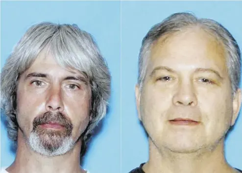  ?? SNOHOMISH COUNTY SHERIFF OFFICE VIA THE ASSOCIATED PRESS ?? Brothers Tony Reed, left, and John Reed. The pair fled to Mexico on murder charges stemming from the killings of Patrick Shunn and Monique Patenaude, the latter formerly of Burnaby, B.C.